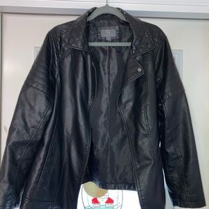 Black faux leather jacket